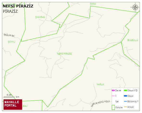 NEFSİ PİRAZİZ Köyü Haritası | İnteraktif Köy ve Mahalle Sınırları