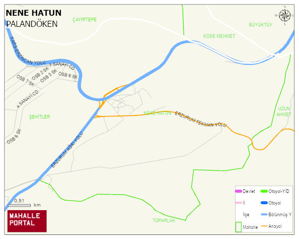 NENE HATUN Mahallesi Haritası | Coğrafi Yapı ve Detaylı Haritası