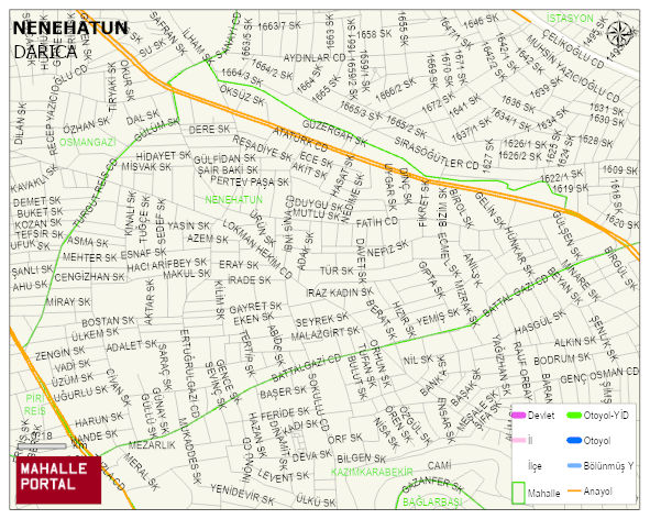 NENEHATUN Mahallesi Haritası | Yükselti ve Doğa Özellikleri