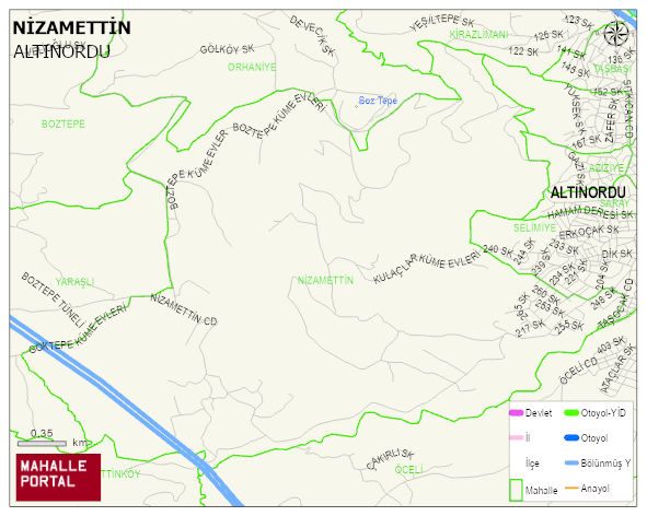 NİZAMETTİN Mahallesi Haritası | Coğrafi Yapı ve Detaylı Haritası
