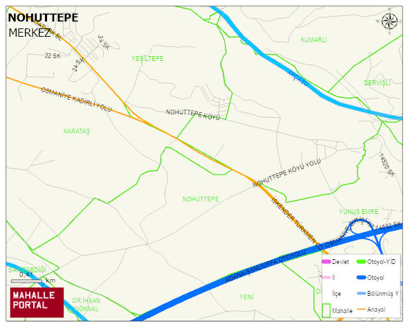 NOHUTTEPE Köyü Haritası | Sayısal Bölge Görünümü