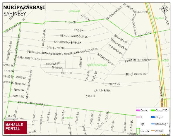 NURİPAZARBAŞI Mahallesi Haritası | Sayısal Bölge Görünümü