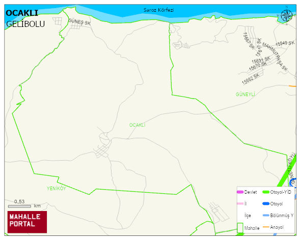 OCAKLI Köyü Haritası | İnteraktif Köy ve Mahalle Sınırları