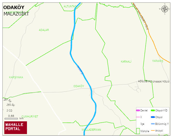 ODAKÖY Köyü Haritası | Mahalle Sokak Haritası