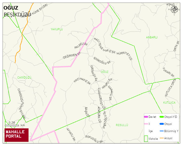 OĞUZ Mahallesi Haritası | Coğrafi Yapı ve Detaylı Haritası