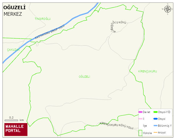OĞUZELİ Köyü Haritası | Yükselti ve Doğa Özellikleri