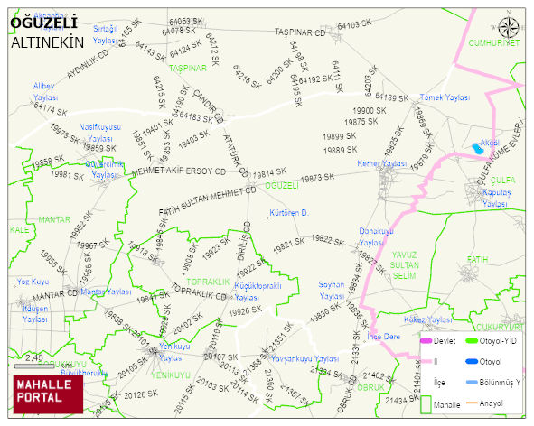 OĞUZELİ Mahallesi Haritası | Sayısal Bölge Görünümü