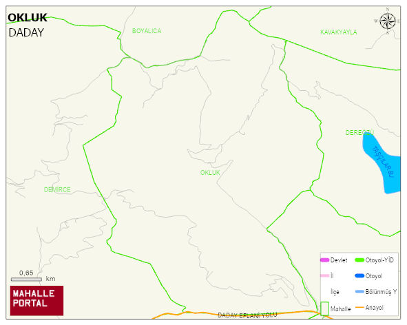 OKLUK Köyü Haritası | İnteraktif Köy ve Mahalle Sınırları