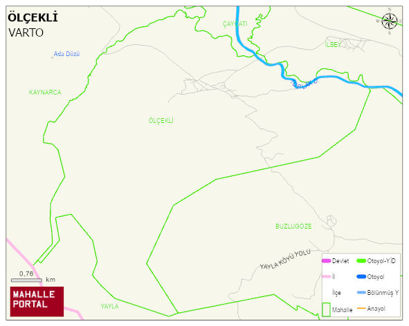 ÖLÇEKLİ Köyü Haritası | İnteraktif Köy ve Mahalle Sınırları