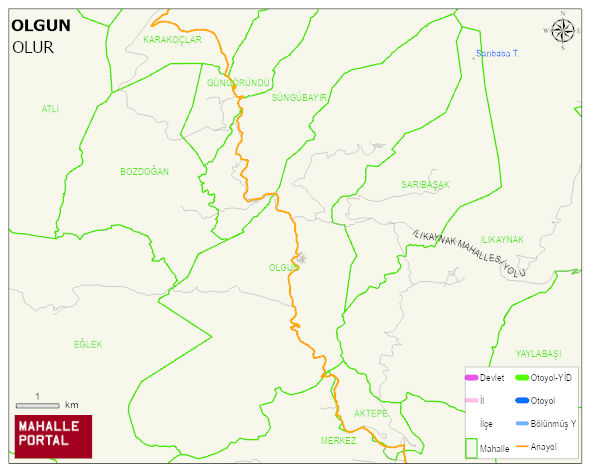 OLGUN Mahallesi Haritası | Mahalle ve Köy Sınırı