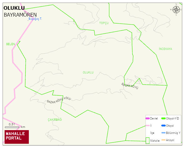 OLUKLU Köyü Haritası | Detaylı Köy ve Mahalle Görünümü