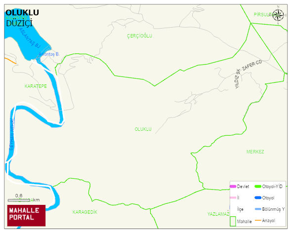 OLUKLU Köyü Haritası | Dağlar, Ovalar ve Akarsu Bilgileri