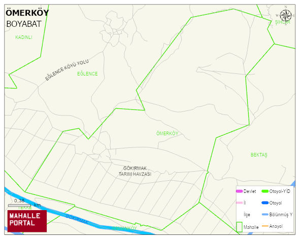 ÖMERKÖY Köyü Haritası | Mahalle ve Köy Sınırı