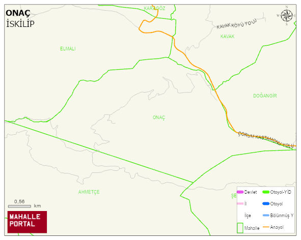 ONAÇ Köyü Haritası | Detaylı Köy ve Mahalle Görünümü