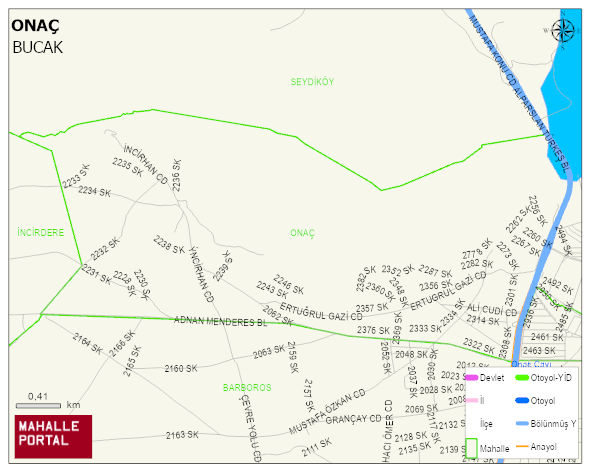 ONAÇ Mahallesi Haritası | Sayısal Bölge Görünümü