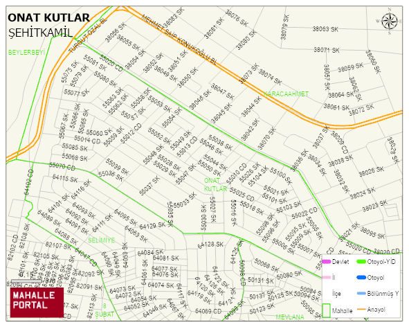 ONAT KUTLAR Mahallesi Haritası | Detaylı Köy ve Mahalle Görünümü