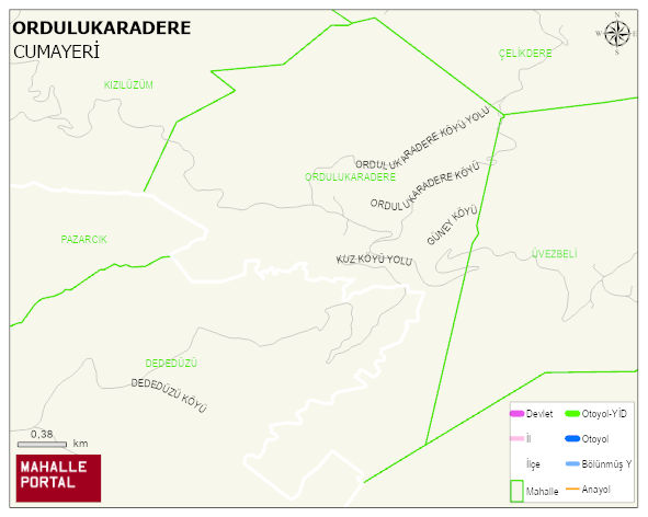 ORDULUKARADERE Köyü Haritası | Uydu Görüntüsü ve Harita Detayları