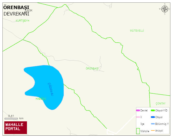 ÖRENBAŞI Köyü Haritası | Mahalle ve Köy Sınırı