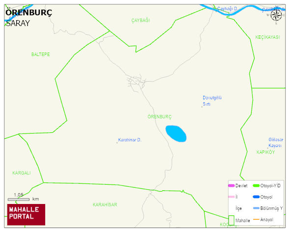 ÖRENBURÇ Mahallesi Haritası | Dağlar, Ovalar ve Akarsu Bilgileri