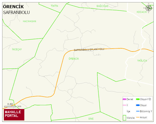 ÖRENCİK Köyü Haritası | Mahalle ve Köy Sınırı