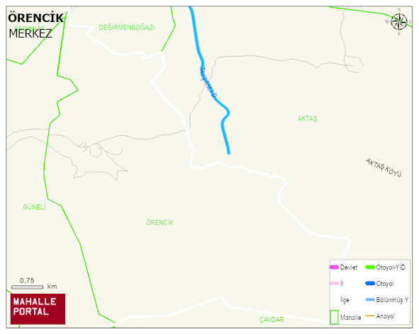 ÖRENCİK Köyü Haritası | Mahalle ve Köy Sınırı