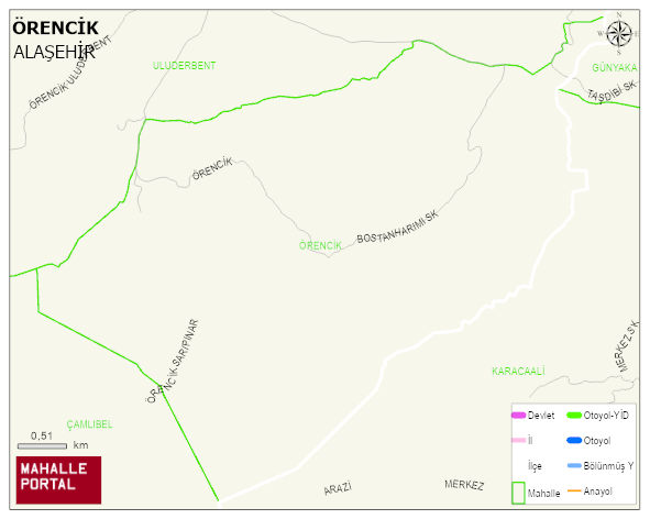 ÖRENCİK Mahallesi Haritası | Dağlar, Ovalar ve Akarsu Bilgileri