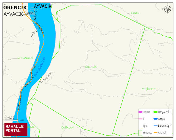 ÖRENCİK Mahallesi Haritası | Coğrafi Yapı ve Detaylı Haritası