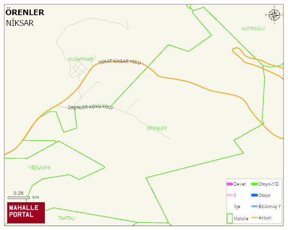 ÖRENLER Köyü Haritası | Mahalle ve Köy Sınırı