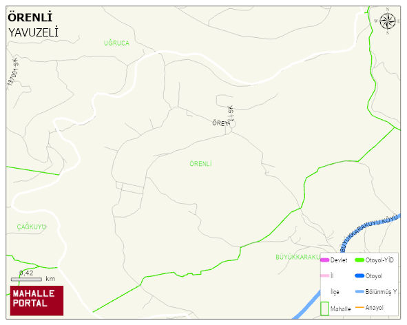 ÖRENLİ Mahallesi Haritası | Dağlar, Ovalar ve Akarsu Bilgileri