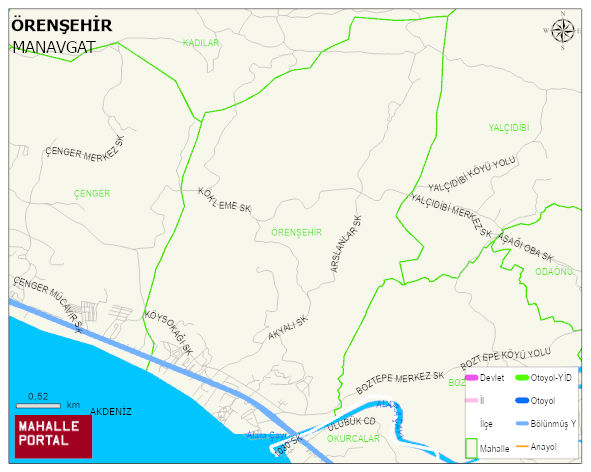 ÖRENŞEHİR Mahallesi Haritası | İnteraktif Köy ve Mahalle Sınırları