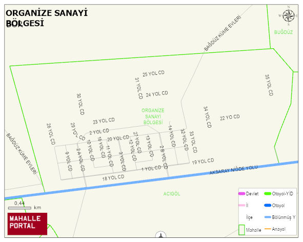 ORGANİZE SANAYİ BÖLGESİ Mahallesi Haritası | Sayısal Bölge Görünümü