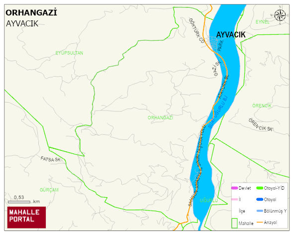 ORHANGAZİ Mahallesi Haritası | Yükselti ve Doğa Özellikleri