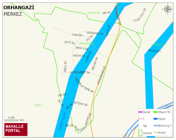 ORHANGAZİ Mahallesi Haritası | Detaylı Köy ve Mahalle Görünümü