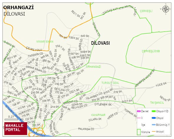 ORHANGAZİ Mahallesi Haritası | Coğrafi Yapı ve Detaylı Haritası