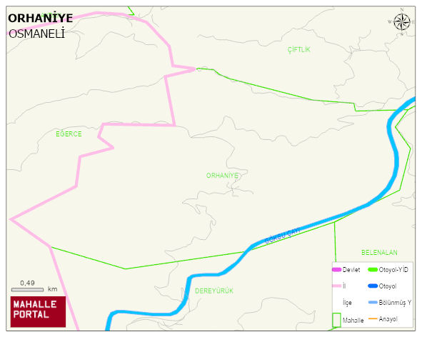 ORHANİYE Köyü Haritası | Detaylı Köy ve Mahalle Görünümü