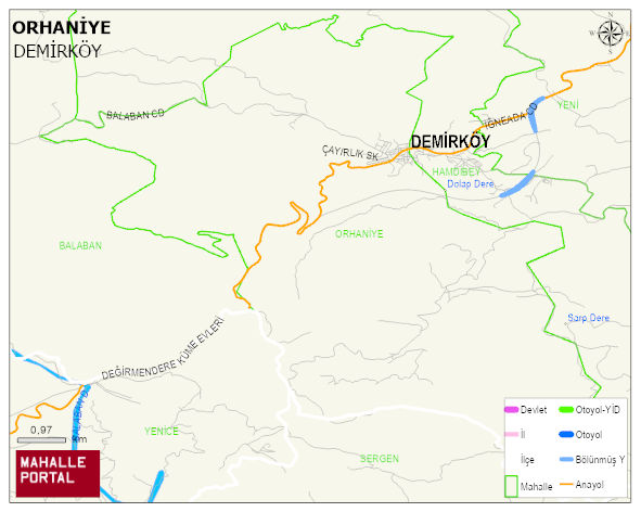 ORHANİYE Mahallesi Haritası | İnteraktif Köy ve Mahalle Sınırları