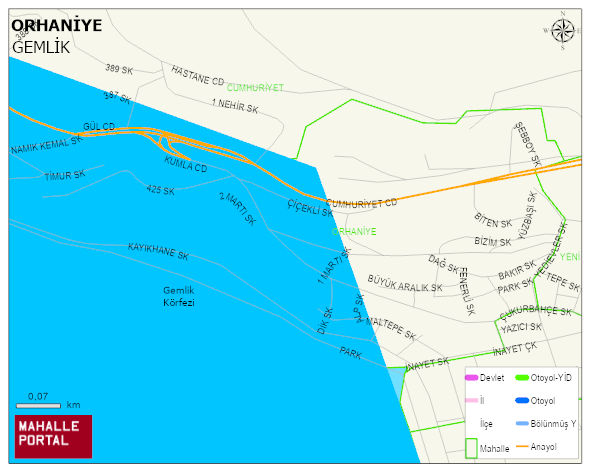 ORHANİYE Mahallesi Haritası | İnteraktif Köy ve Mahalle Sınırları