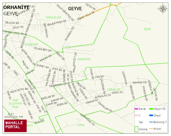 ORHANİYE Mahallesi Haritası | Mahalle Sokak Haritası