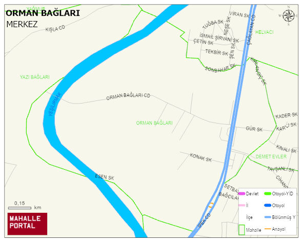 ORMAN BAĞLARI Mahallesi Haritası | Detaylı Köy ve Mahalle Görünümü