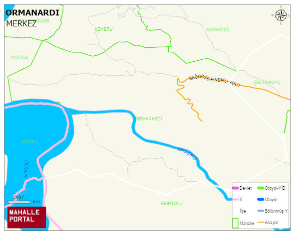 ORMANARDI Köyü Haritası | Sayısal Bölge Görünümü