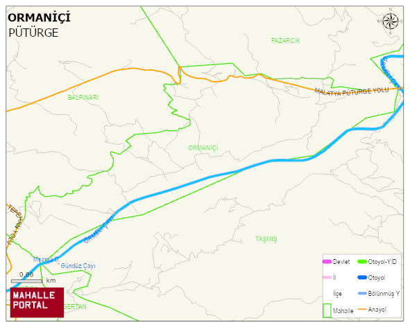 ORMANİÇİ Mahallesi Haritası | İnteraktif Köy ve Mahalle Sınırları