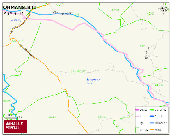 ORMANSIRTI Mahallesi Haritası | Mahalle Sokak Haritası
