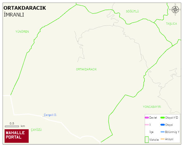 ORTAKDARACIK Köyü Haritası | Coğrafi Yapı ve Detaylı Haritası