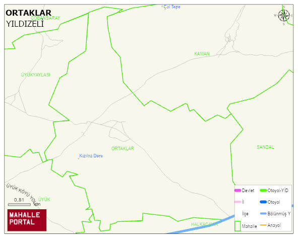 ORTAKLAR Köyü Haritası | Uydu Görüntüsü ve Harita Detayları