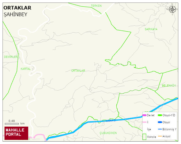 ORTAKLAR Mahallesi Haritası | Yükselti ve Doğa Özellikleri