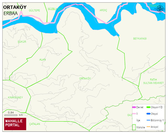 ORTAKÖY Köyü Haritası | Sayısal Bölge Görünümü