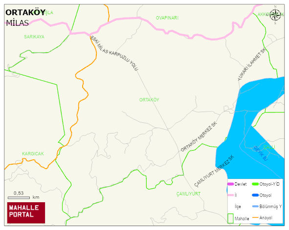 ORTAKÖY Mahallesi Haritası | Sayısal Bölge Görünümü