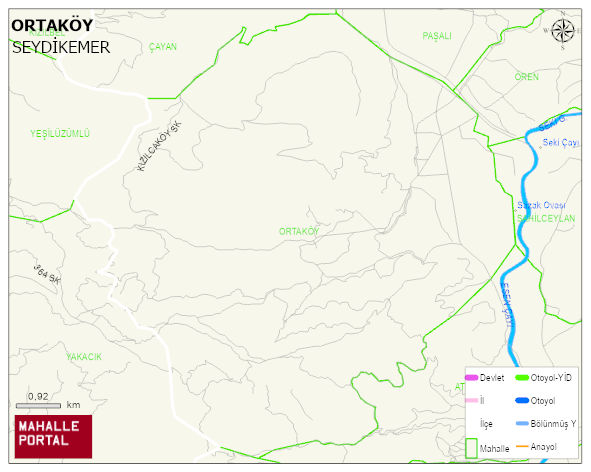 ORTAKÖY Mahallesi Haritası | Yükselti ve Doğa Özellikleri