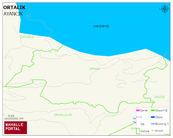 ORTALIK Köyü Haritası | Coğrafi Yapı ve Detaylı Haritası