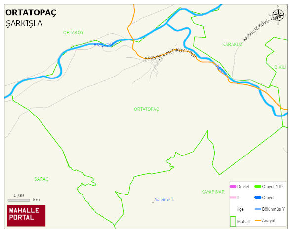 ORTATOPAÇ Köyü Haritası | Detaylı Köy ve Mahalle Görünümü